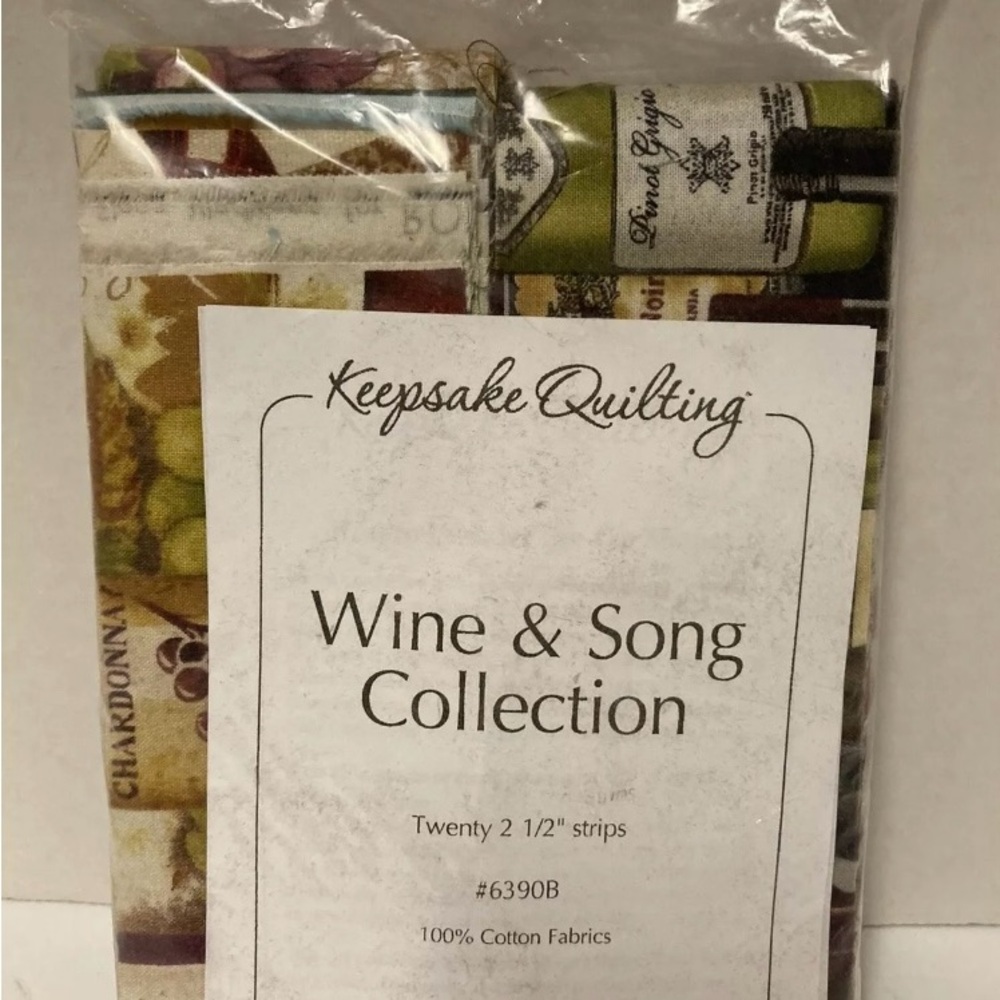 Keepsake Quilting Wine & Song Fabric Strips